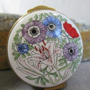Crummles Enamel Box WILDFLOWERS Lily, Anemone